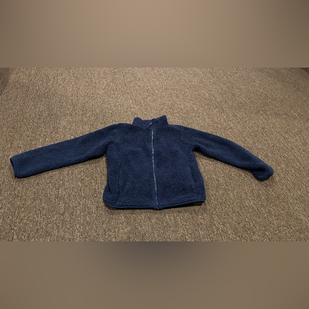EUC Blue boys uniqlo 11-12 years fleece zip up jacket long sleeve warm casual